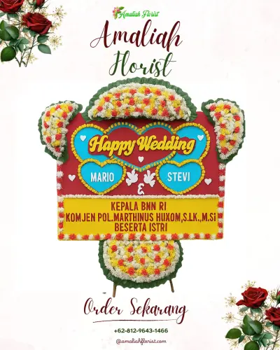 Karangan Papan Bunga Pernikahan di Kwayangan